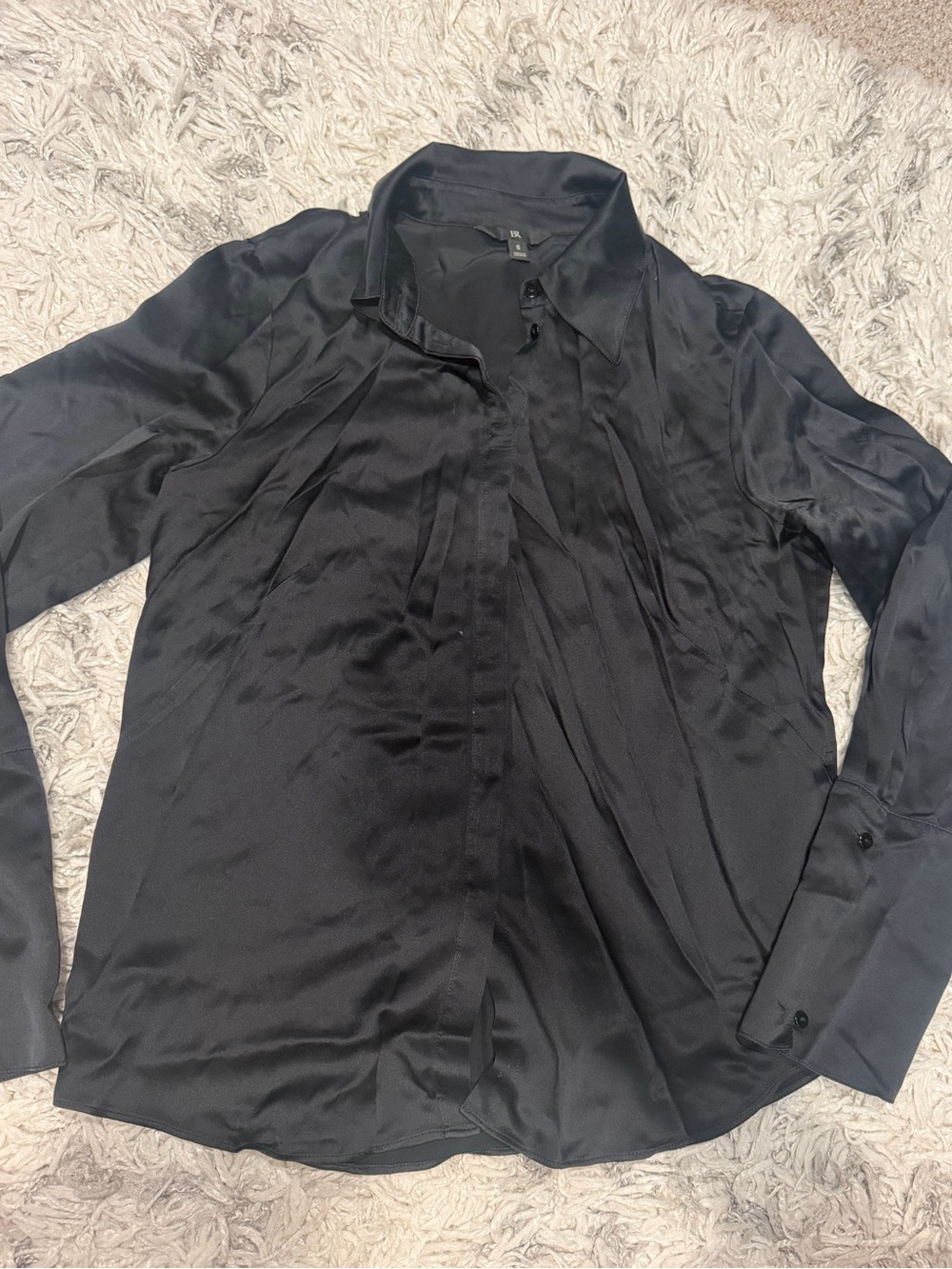 Banana Republic Black Satin Button-Up Shirt